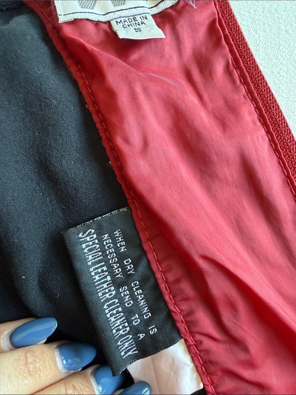 Vintage Genuine Leather Red and Black Leather-Panel Tank Top - Picture 6 of 6